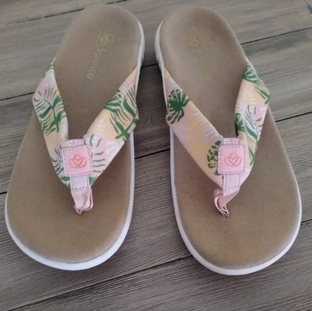 Spenco Victoria Tropical Comfort Step Flip Flops Sandals 🩴 - Picture 2 of 11
